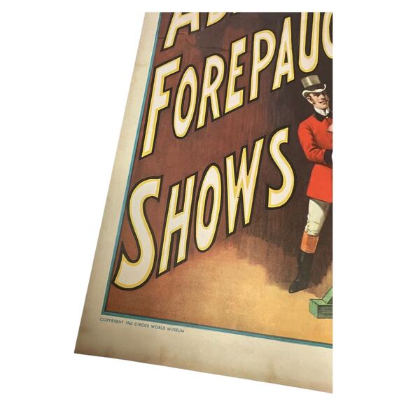 Vintage 1969 Circus World Museum Adam Forepaugh Poster 19x13.5 Horse Jump - Picture 5 of 8